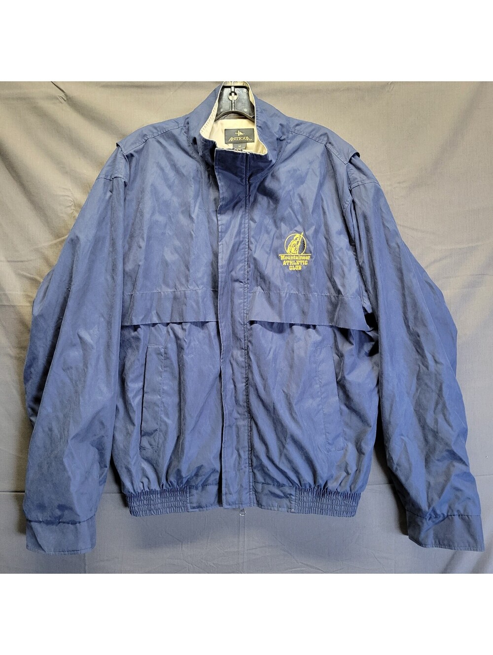 Antigua Sports Bomber Jacket Polyester Blend WVU Mountaineer Athletic Club Sz M